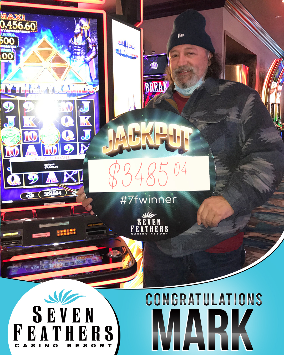 Mark Won A Big Jackpot At Seven Feathers Casino Resort