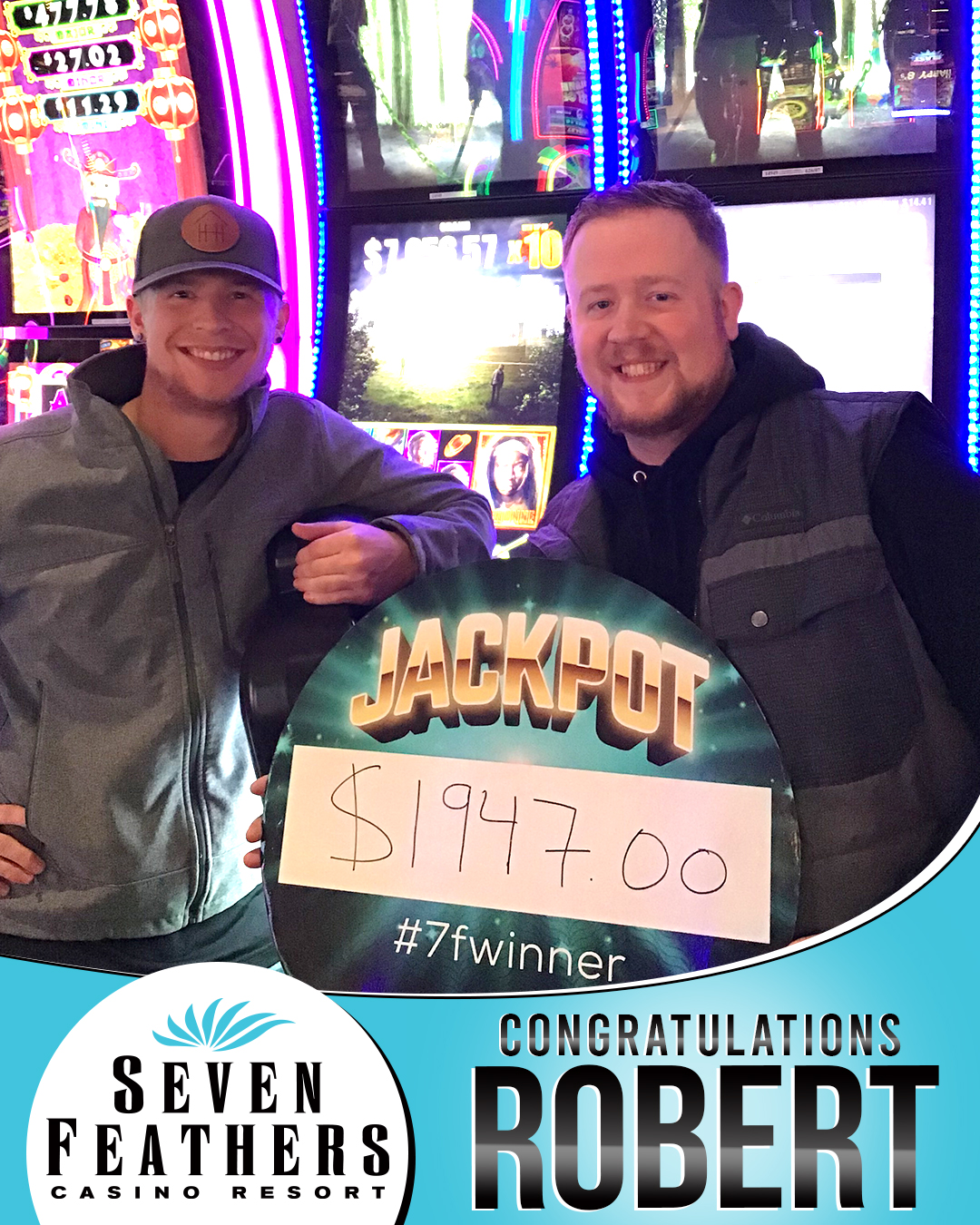 Robert Won A Big Jackpot At Seven Feathers Casino Resort In Canyonville Oregon