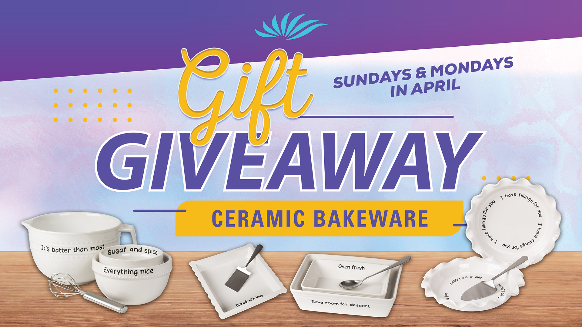 Earn And Get During The Ceramic Bakeware Gift Giveaway At Seven Feathers Casino Resort