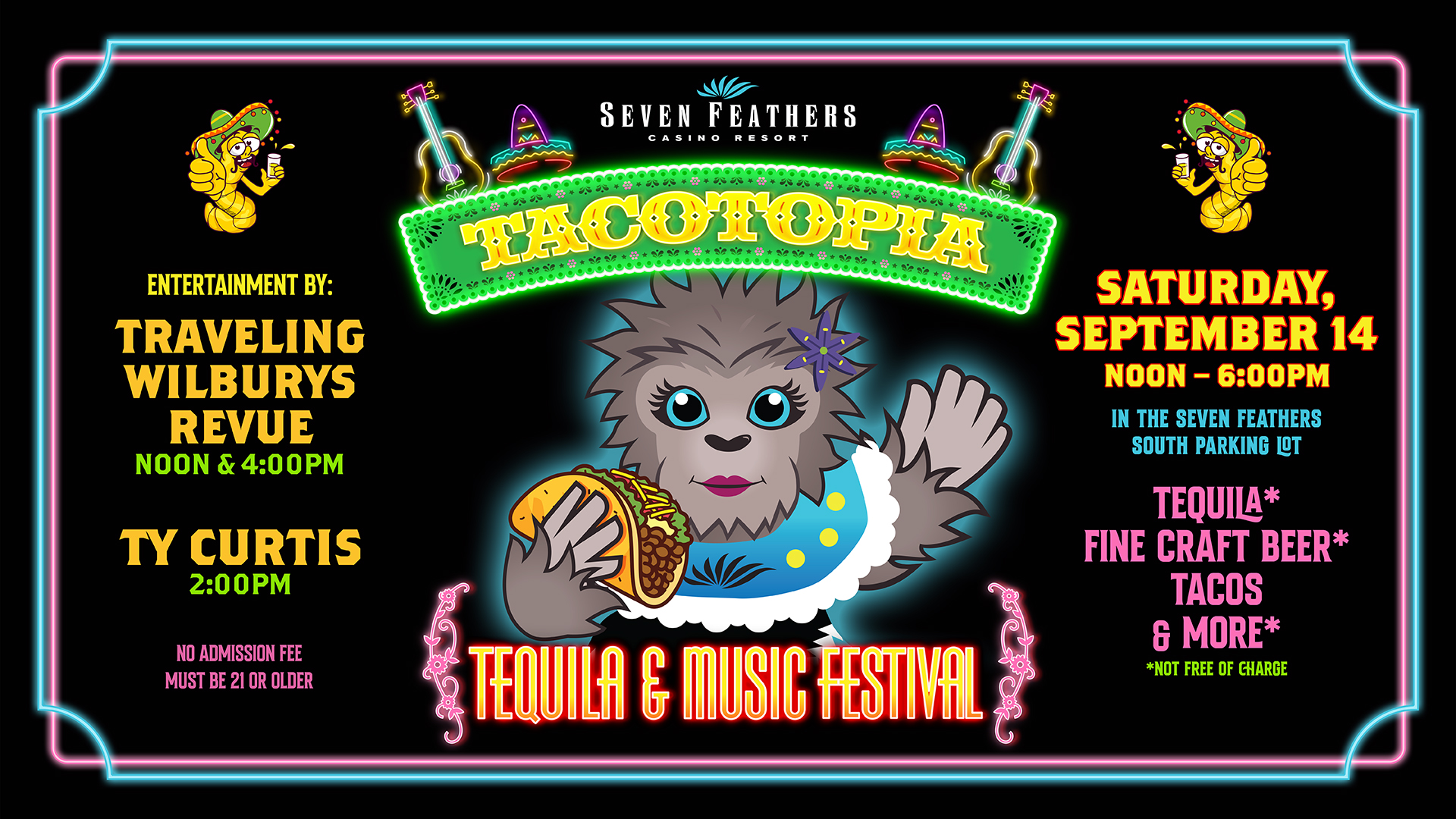 Tacotopia Returns To Seven Feathers Casino Resort In Canyonville Oregon September 14th
