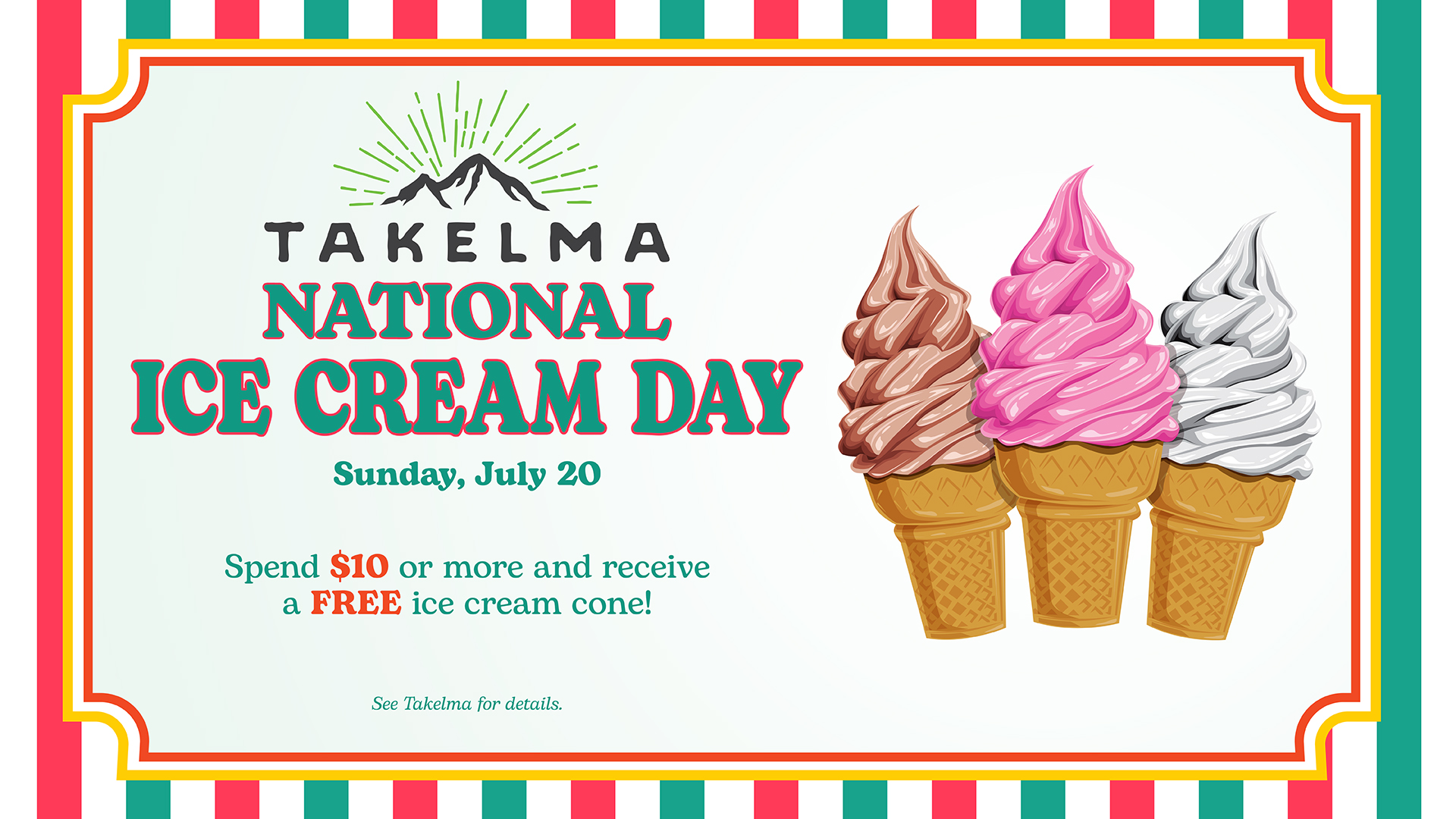 Taklema At Seven Feathers Casino Resort Celebrates National Ice Cream Day On SUnday, July 20