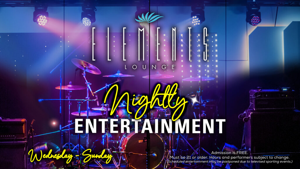 Join us in Elements Lounge At Seven Feathers Casino For Free Entertainment This May