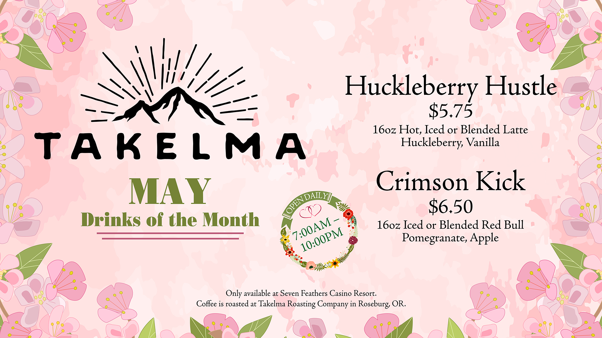 Takelma Cafe Inside Seven Feathers Casino Resort Is A Great Place To Get Your Morning Coffee and Espresso