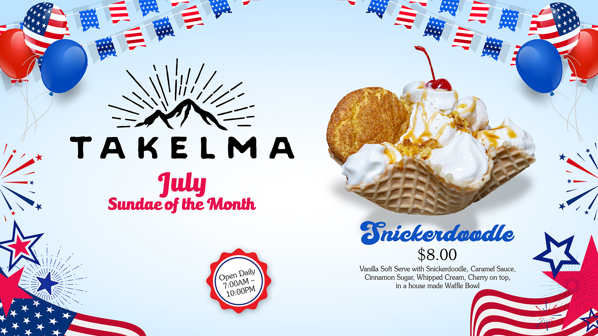 July 2026 Ice Cream Sundae of the month at Seven Feathers Casino Resort In Canyonville Oregon
